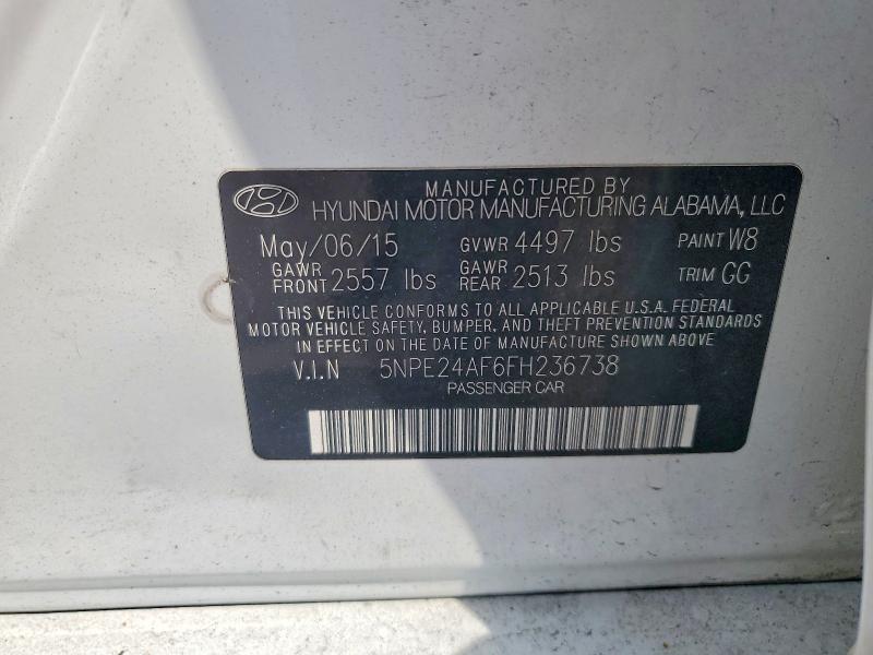 Aukcja sprzedaży 2015 Hyundai Sonata, vin: 5NPE24AF6FH236738, numer aukcji: 61563836