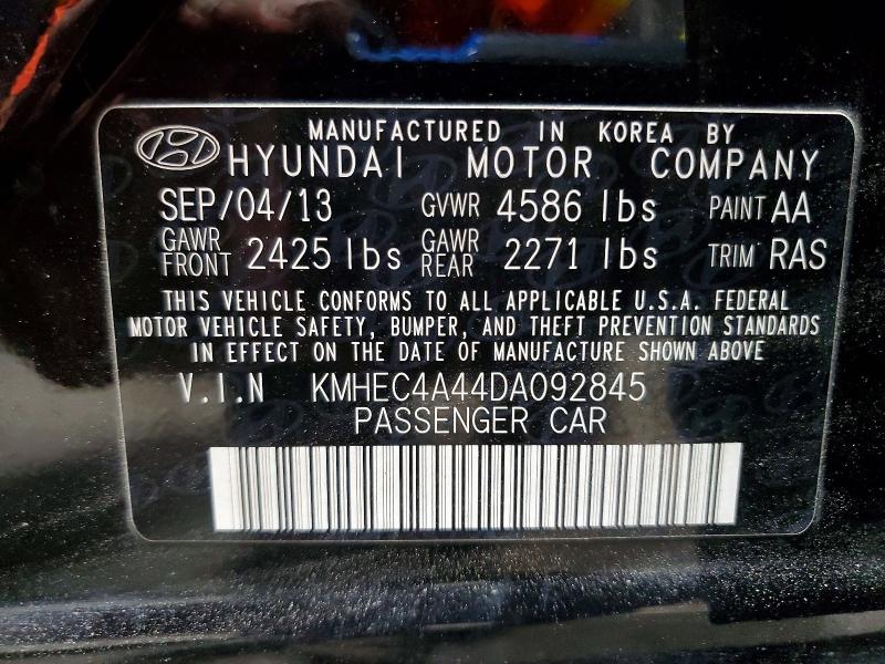 Продажа на аукционе авто 2013 Hyundai Sonata, vin: KMHEC4A44DA092845, номер лота: 62037126