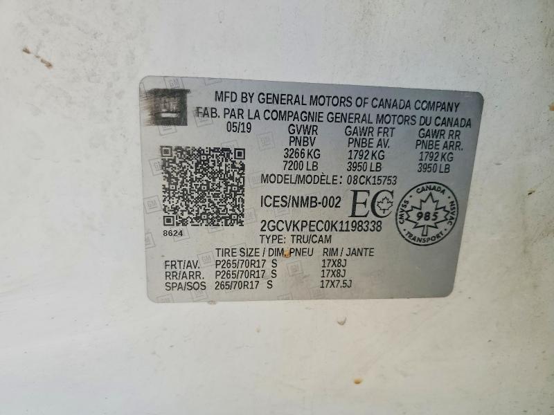 Продаж на аукціоні авто 2019 Chevrolet Silverado Ld, vin: 2GCVKPEC0K1198338, номер лоту: 61567766
