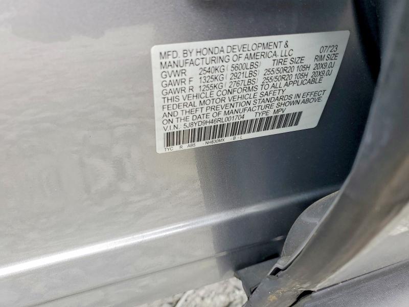 2024 Acura Mdx მანქანა იყიდება აუქციონზე, vin: 5J8YD9H46RL001704, აუქციონის ნომერი: 61567906