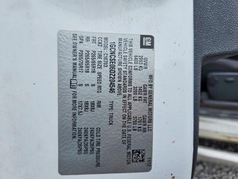 2013 Chevrolet Silverado მანქანა იყიდება აუქციონზე, vin: 1GCNCSE06DZ204546, აუქციონის ნომერი: 60923646