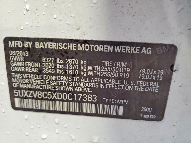 Продажа на аукционе авто 2013 Bmw X5, vin: 5UXZV8C5XD0C17383, номер лота: 62489006