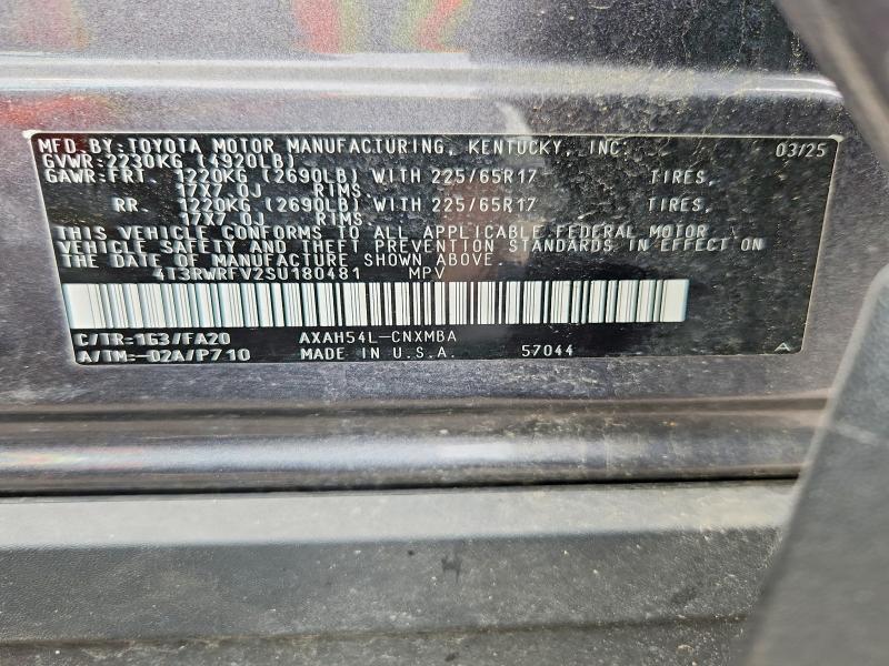60297756 :رقم المزاد ، 4T3RWRFV2SU180481 vin ، 2025 Toyota Rav4 Hybrid مزاد بيع