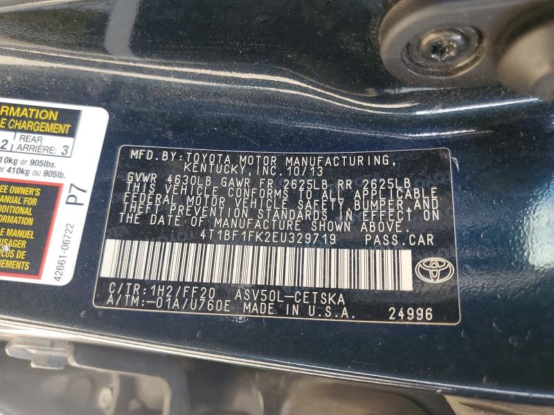 Продаж на аукціоні авто 2014 Toyota Camry, vin: 4T1BF1FK2EU329719, номер лоту: 60241656