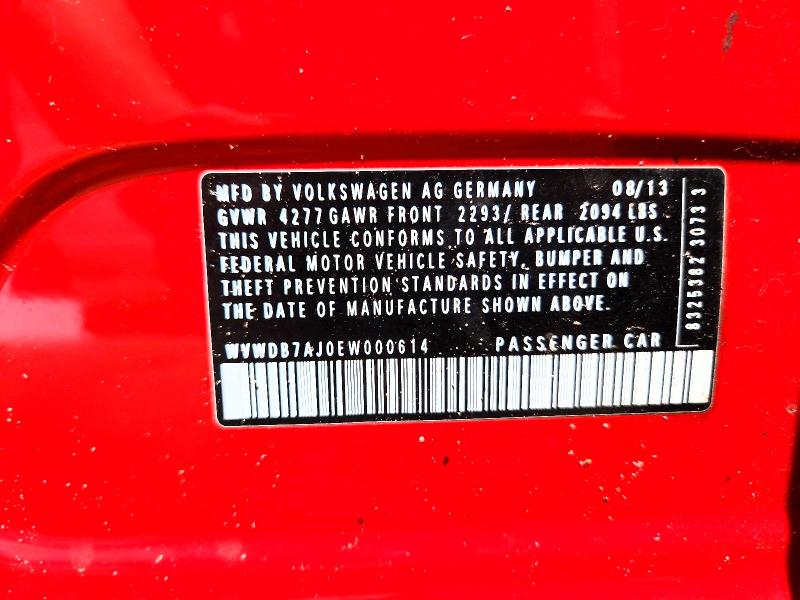 2014 Volkswagen Golf მანქანა იყიდება აუქციონზე, vin: WVWDB7AJ0EW000614, აუქციონის ნომერი: 60945086