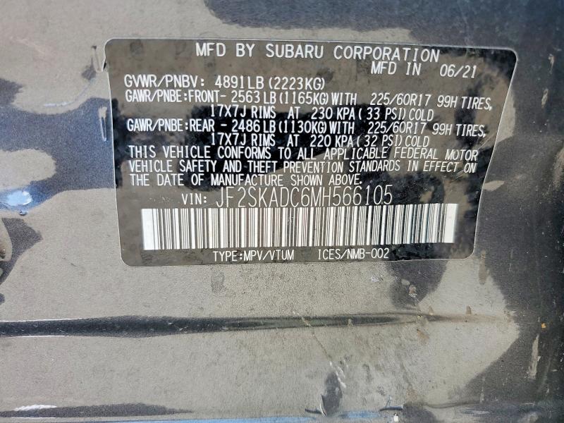 Продажа на аукционе авто 2021 Subaru Forester, vin: JF2SKADC6MH566105, номер лота: 61184896