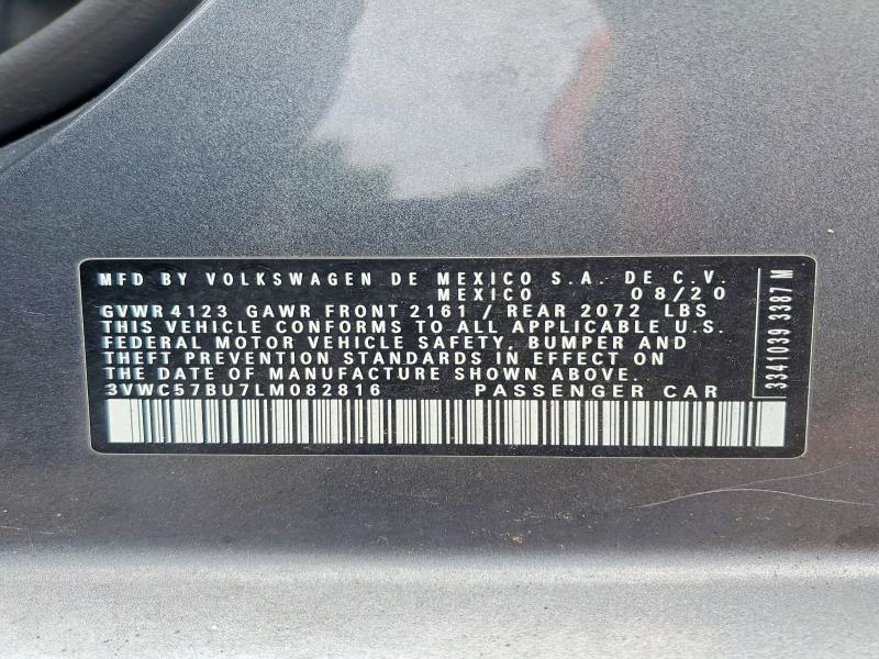 Продаж на аукціоні авто 2020 Volkswagen Jetta, vin: 3VWC57BU7LM082816, номер лоту: 63168846
