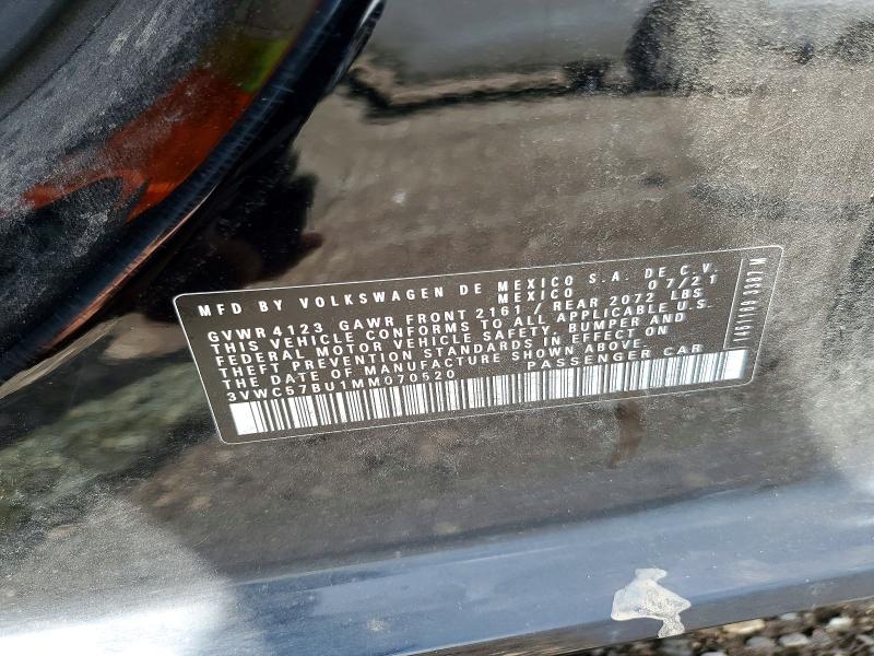 Продаж на аукціоні авто 2021 Volkswagen Jetta, vin: 3VWC57BU1MM070520, номер лоту: 62488906