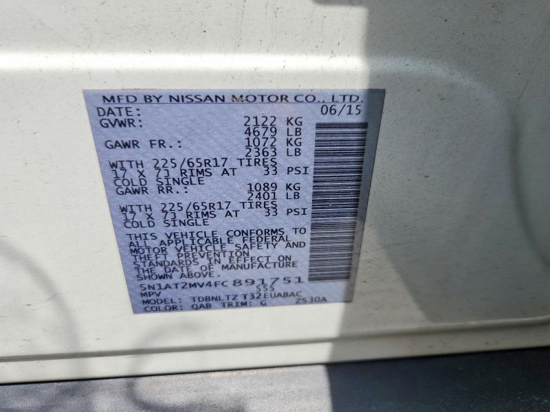 Aukcja sprzedaży 2015 Nissan Rogue, vin: 5N1AT2MV4FC891751, numer aukcji: 60560456