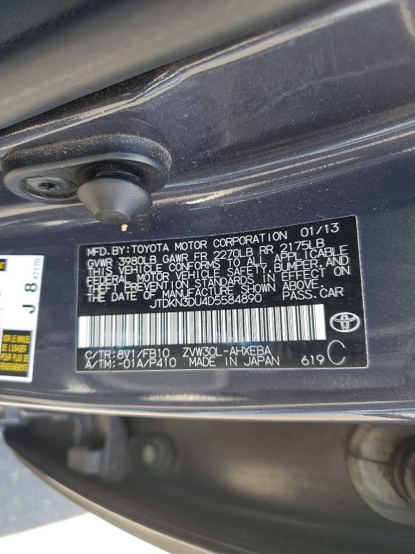 Продажа на аукционе авто 2013 Toyota Prius, vin: JTDKN3DU4D5584890, номер лота: 59737656