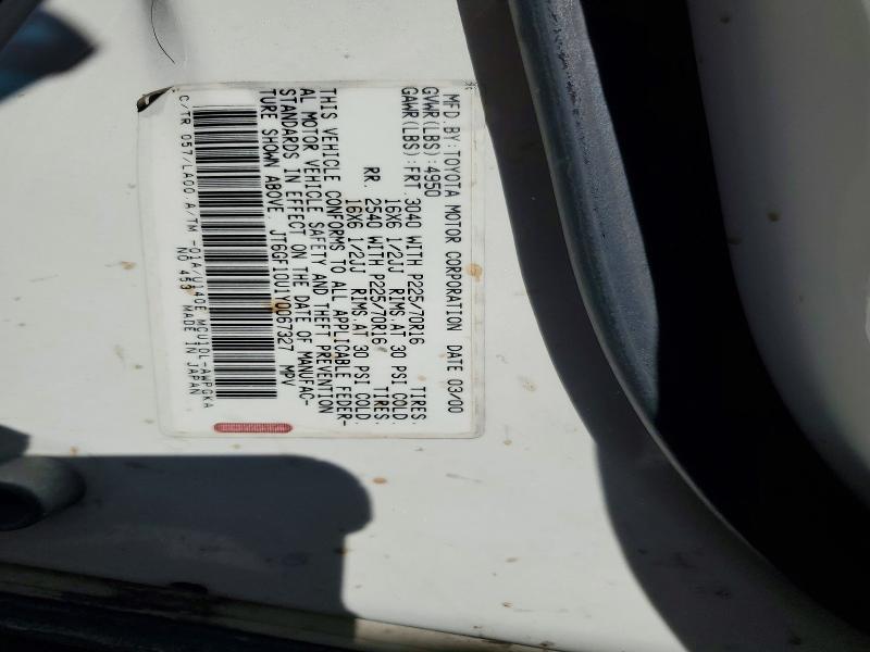 Продажа на аукционе авто 2000 Lexus Rx, vin: JT6GF10U1Y0067327, номер лота: 60199966