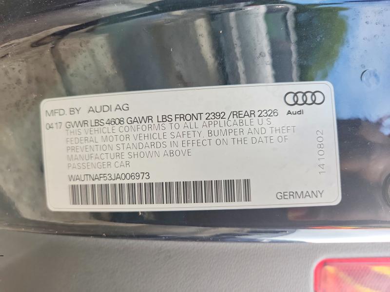 59649086 :رقم المزاد ، WAUTNAF53JA006973 vin ، 2018 Audi A5 مزاد بيع