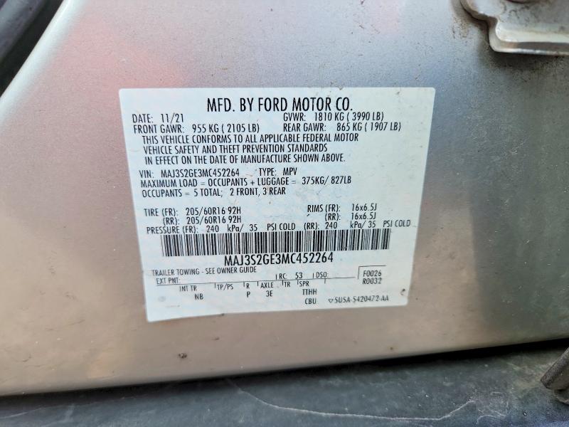 Aukcja sprzedaży 2021 Ford Ecosport, vin: MAJ3S2GE3MC452264, numer aukcji: 60283616
