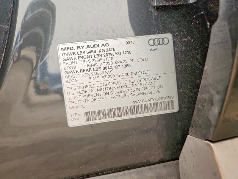 Aukcja sprzedaży 2018 Audi Q5, vin: WA1BNAFYXJ2010399, numer aukcji: 61202206