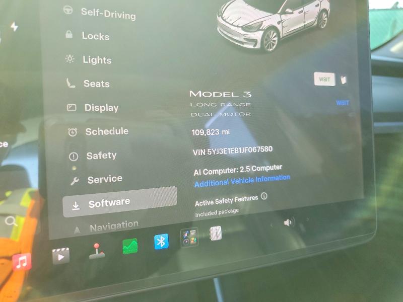 2018 Tesla Model 3 მანქანა იყიდება აუქციონზე, vin: 5YJ3E1EB1JF067580, აუქციონის ნომერი: 62956356