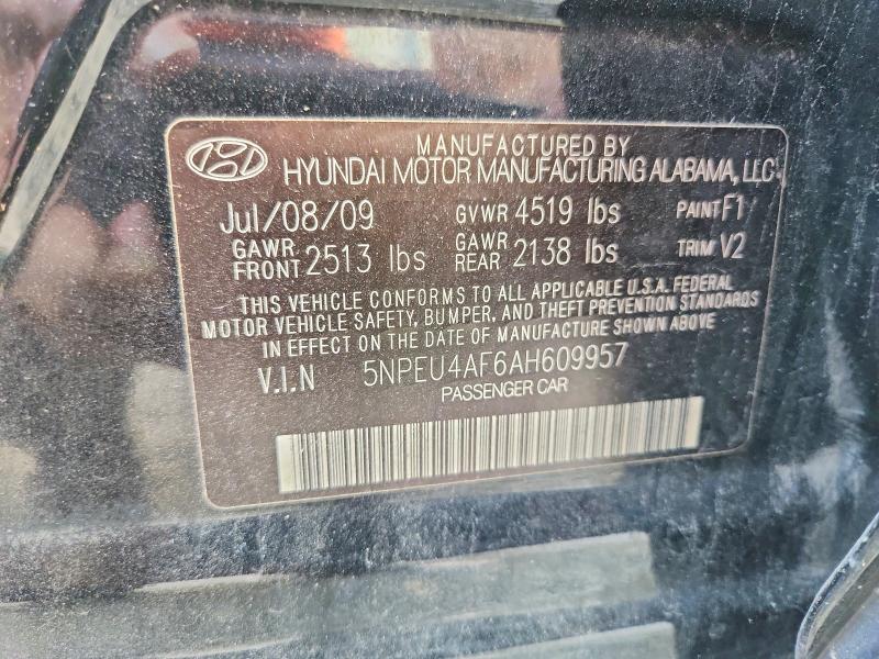 Aukcja sprzedaży 2010 Hyundai Sonata, vin: 5NPEU4AF6AH609957, numer aukcji: 60197526