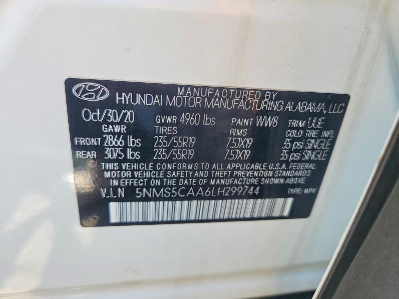 62515916 :رقم المزاد ، 5NMS5CAA6LH299744 vin ، 2020 Hyundai Santa Fe مزاد بيع