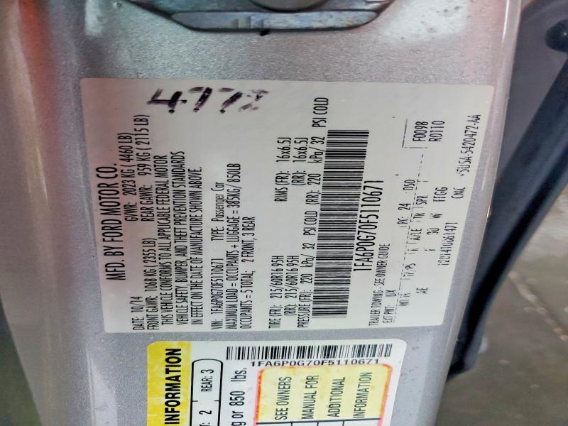 Продаж на аукціоні авто 2015 Ford Fusion, vin: 1FA6P0G70F5110671, номер лоту: 63124306