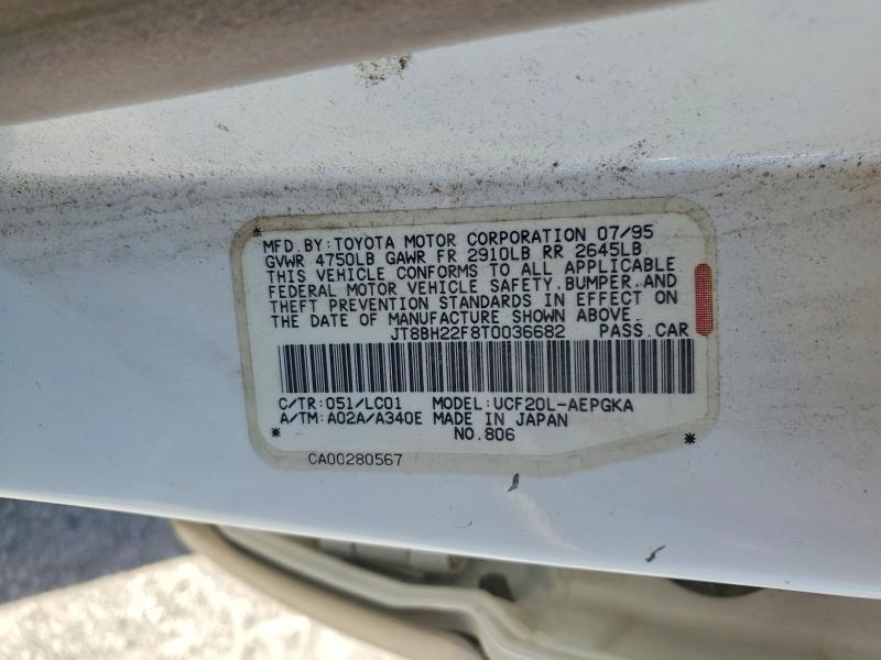 60641886 :رقم المزاد ، JT8BH22F8T0036682 vin ، 1996 Lexus Ls مزاد بيع