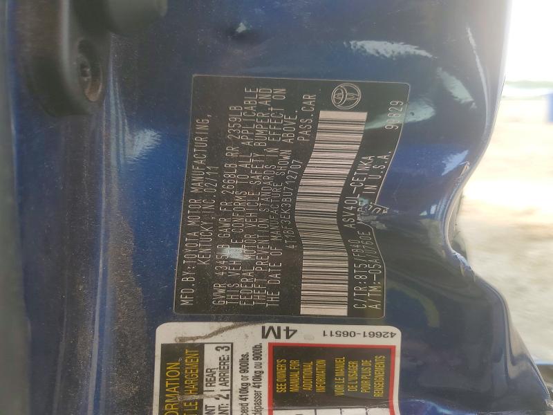 2011 Toyota Camry მანქანა იყიდება აუქციონზე, vin: 4T1BF3EK3BU712707, აუქციონის ნომერი: 60658636