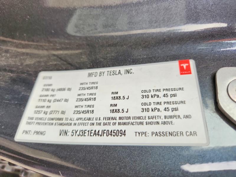 Продаж на аукціоні авто 2018 Tesla Model 3, vin: 5YJ3E1EA4JF045094, номер лоту: 60144646
