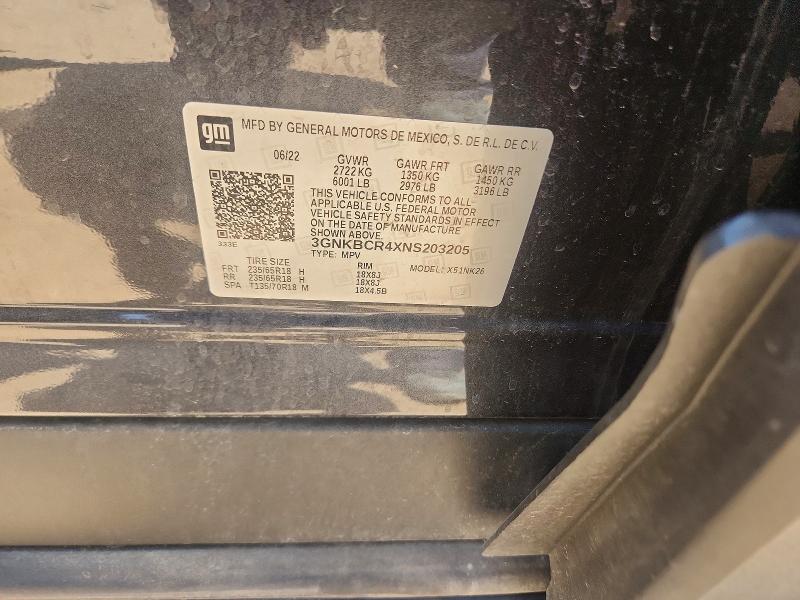 2022 Chevrolet Blazer მანქანა იყიდება აუქციონზე, vin: 3GNKBCR4XNS203205, აუქციონის ნომერი: 62621406