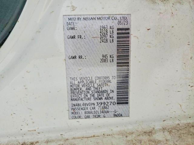 2023 Nissan Altima მანქანა იყიდება აუქციონზე, vin: 1N4BL4BV0PN399270, აუქციონის ნომერი: 62237046