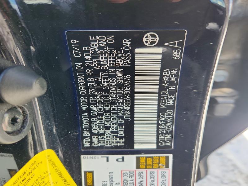 61893446 :رقم المزاد ، JTNK4RBE6K3067676 vin ، 2019 Toyota Corolla Hatchback مزاد بيع