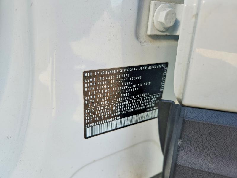 62919756 :رقم المزاد ، 3VVDX7B21NM056250 vin ، 2022 Volkswagen Taos مزاد بيع