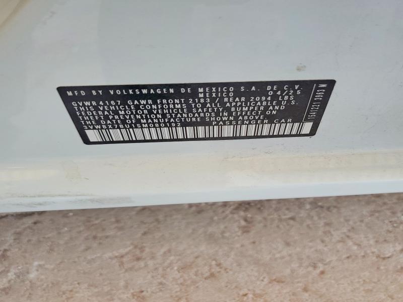 62500706 :رقم المزاد ، 3VWBX7BU1SM080192 vin ، 2025 Volkswagen Jetta مزاد بيع