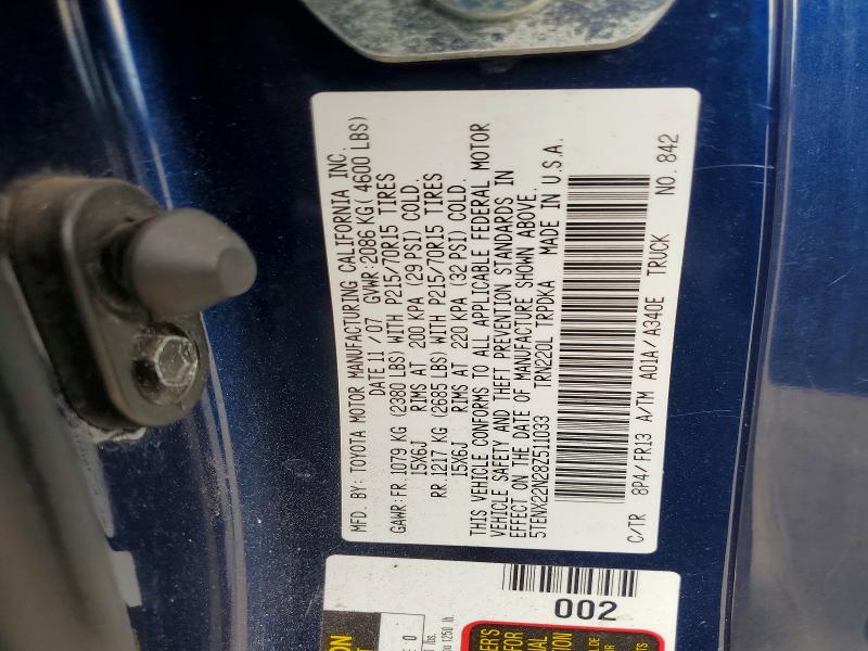 62009136 :رقم المزاد ، 5TENX22N28Z511033 vin ، 2008 Toyota Tacoma مزاد بيع