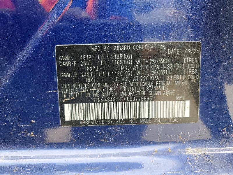 Aukcja sprzedaży 2025 Subaru Crosstrek, vin: 4S4GUHF66S3725595, numer aukcji: 62877816