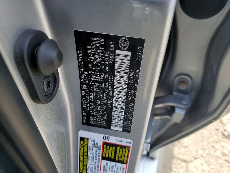 2018 Toyota Camry მანქანა იყიდება აუქციონზე, vin: 4T1B31HK0JU507658, აუქციონის ნომერი: 59888806