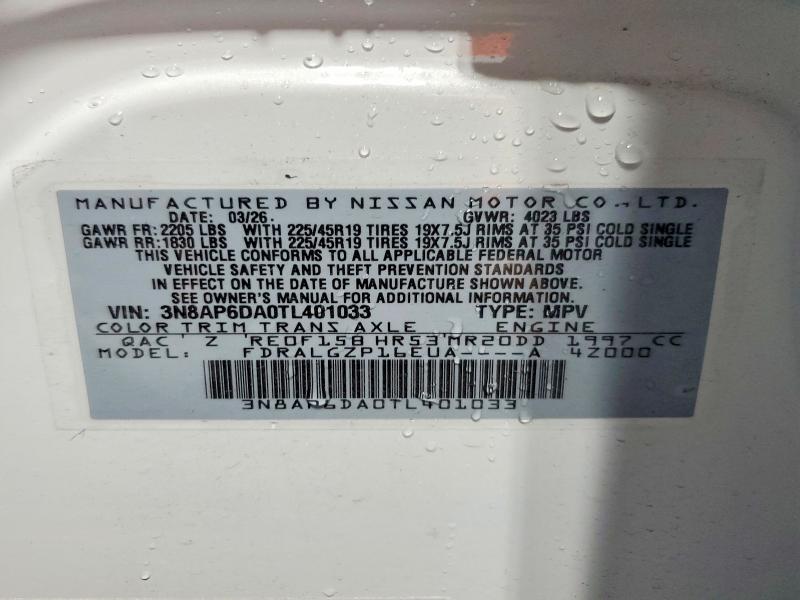 Aukcja sprzedaży 2026 Nissan Kicks, vin: 3N8AP6DA0TL401033, numer aukcji: 59682146