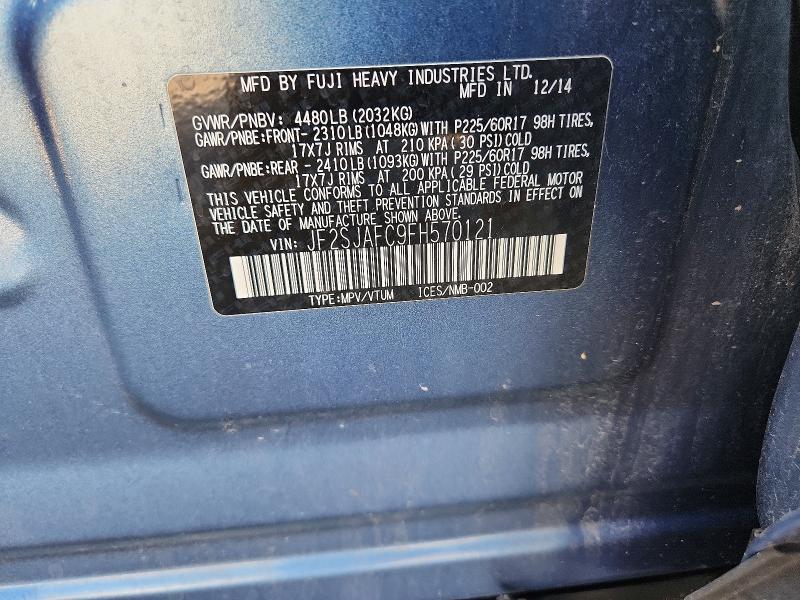 Продаж на аукціоні авто 2015 Subaru Forester, vin: JF2SJAFC9FH570121, номер лоту: 63436816