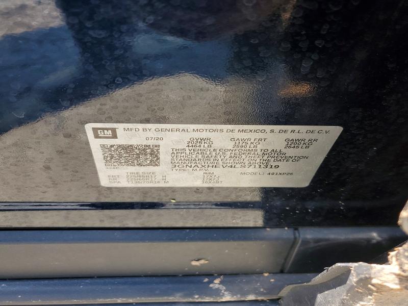 Продажа на аукционе авто 2020 Chevrolet Equinox, vin: 3GNAXHEV4LS711319, номер лота: 63051476