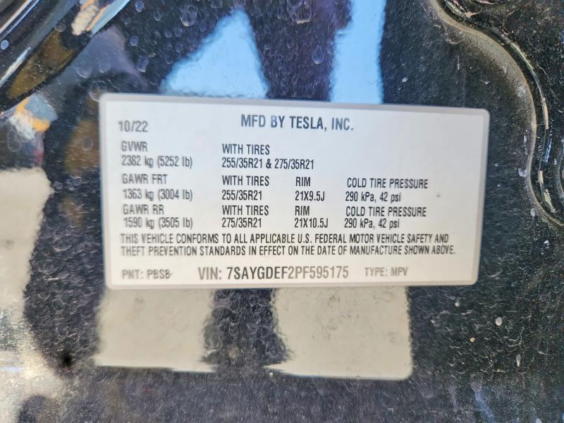 2023 Tesla Model Y მანქანა იყიდება აუქციონზე, vin: 7SAYGDEF2PF595175, აუქციონის ნომერი: 61797746