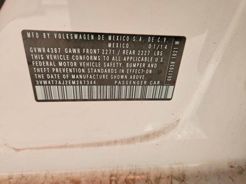 Продажа на аукционе авто 2014 Volkswagen Jetta, vin: 3VW4T7AJ2EM267344, номер лота: 61485496