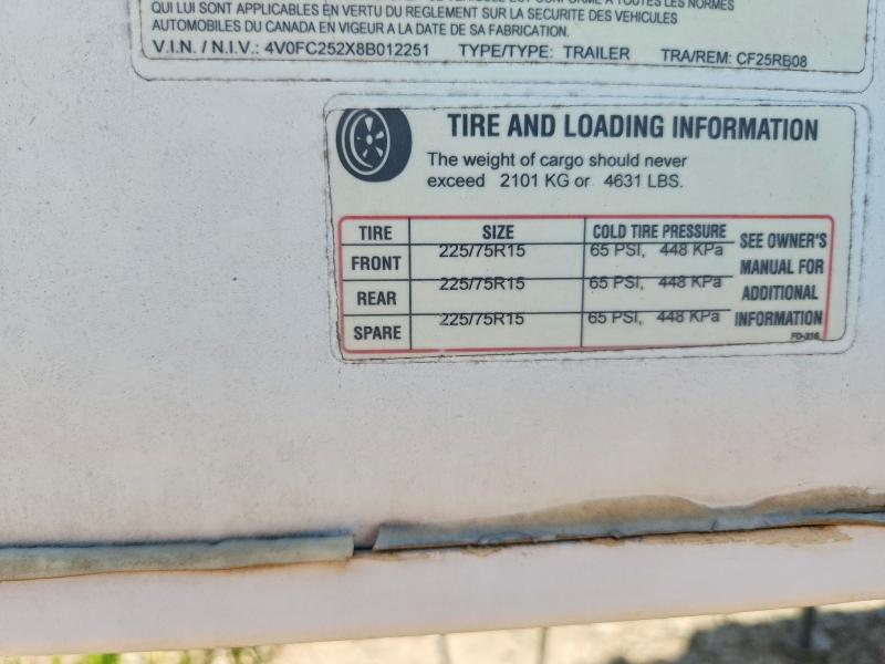 58654856 :رقم المزاد ، 4V0FC252X8B012251 vin ، 2008 Cross Roads Unknown مزاد بيع