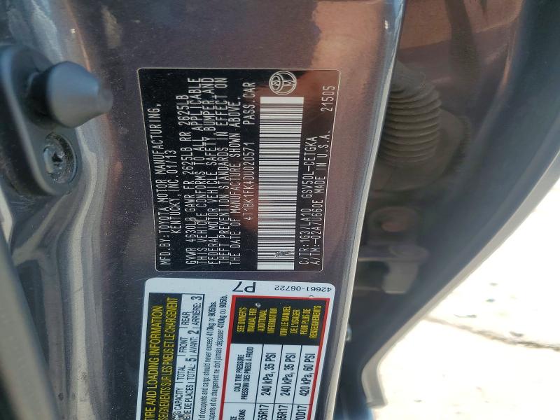 2013 Toyota Camry მანქანა იყიდება აუქციონზე, vin: 4T1BK1FK4DU020571, აუქციონის ნომერი: 61088516