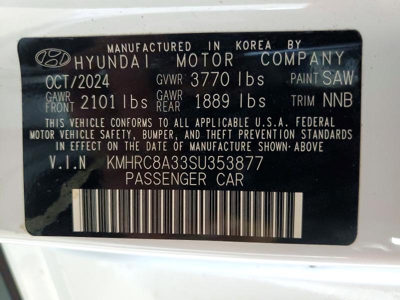 61349166 :رقم المزاد ، KMHRC8A33SU353877 vin ، 2025 Hyundai Venue مزاد بيع