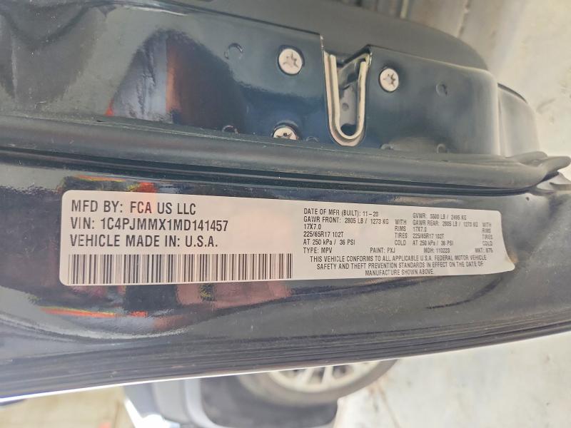 60083976 :رقم المزاد ، 1C4PJMMX1MD141457 vin ، 2021 Jeep Cherokee مزاد بيع