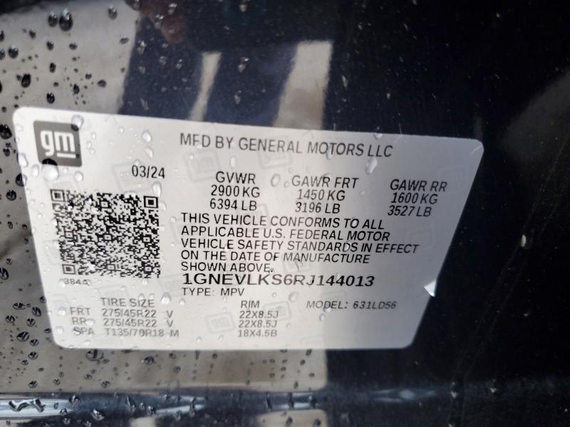 2024 Chevrolet Traverse მანქანა იყიდება აუქციონზე, vin: 1GNEVLKS6RJ144013, აუქციონის ნომერი: 85450345