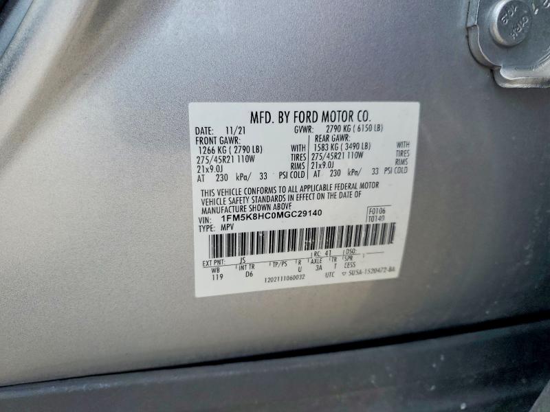Aukcja sprzedaży 2021 Ford Explorer, vin: 1FM5K8HC0MGC29140, numer aukcji: 61916146
