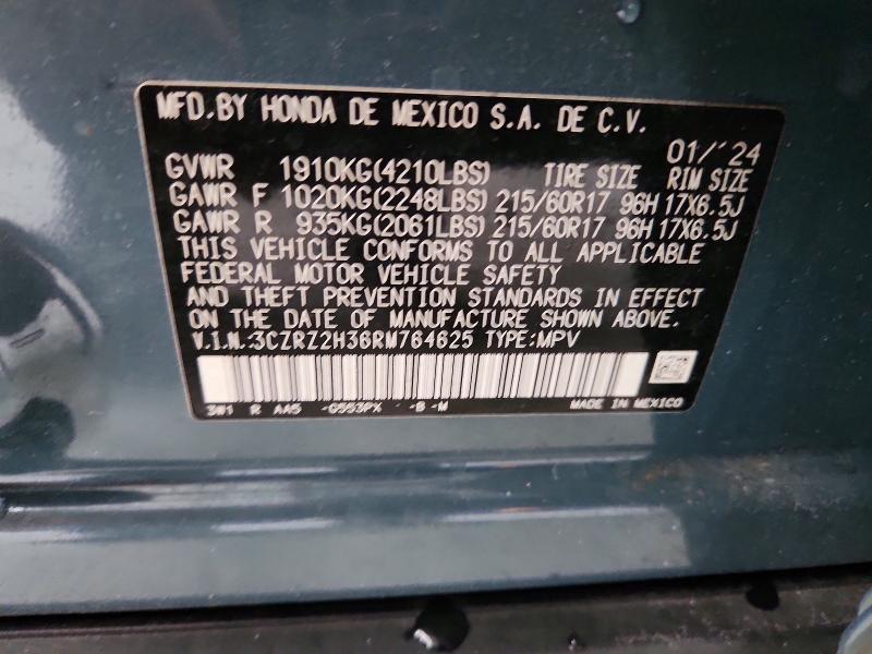 Продаж на аукціоні авто 2024 Honda Hr-v, vin: 3CZRZ2H36RM764625, номер лоту: 63059206