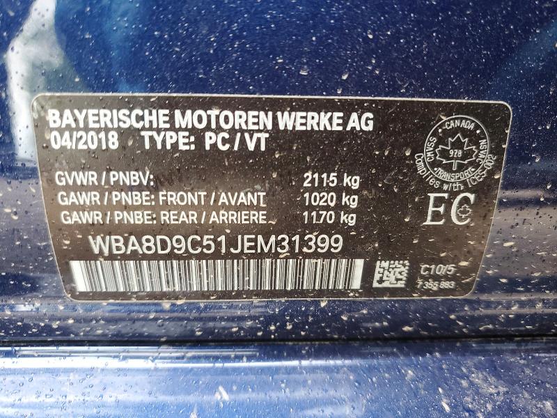 61898836 :رقم المزاد ، WBA8D9C51JEM31399 vin ، 2018 Bmw 330 مزاد بيع