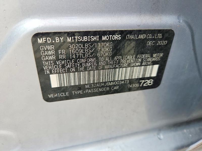 Продажа на аукционе авто 2021 Mitsubishi Mirage, vin: ML32AUHJ6MH003473, номер лота: 60987786