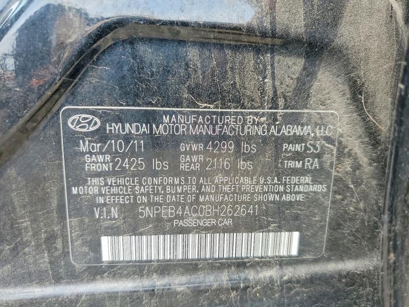 61155686 :رقم المزاد ، 5NPEB4AC0BH262641 vin ، 2011 Hyundai Sonata مزاد بيع