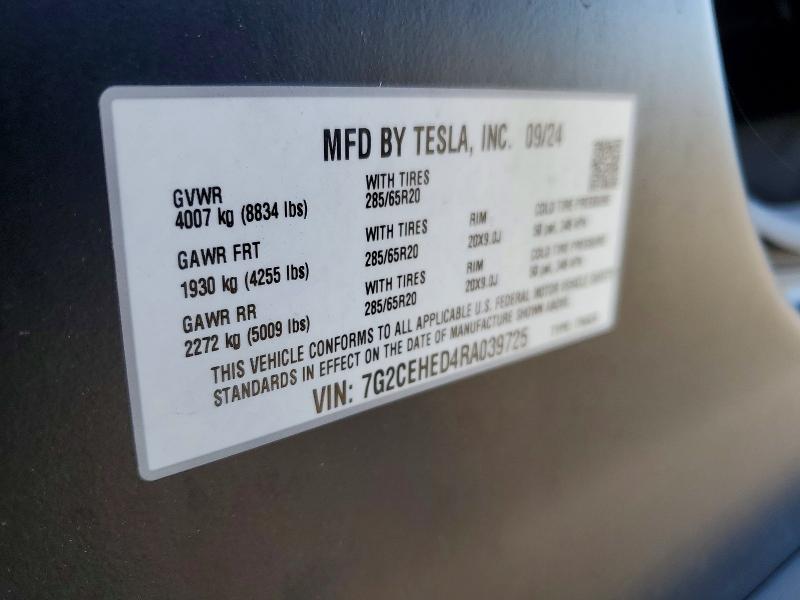 Aukcja sprzedaży 2024 Tesla Cybertruck, vin: 7G2CEHED4RA039725, numer aukcji: 61392716