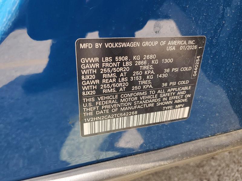Продажа на аукционе авто 2026 Volkswagen Atlas, vin: 1V2HN2CA2TC542268, номер лота: 59974506